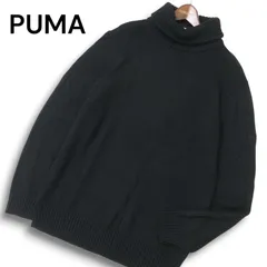 PUMA プーマ 秋冬 ウール カシミヤ混★ タートルネック セーター ニット Sz.M メンズ 黒