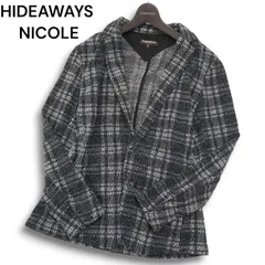 22AW★ HIDEAWAYS NICOLE ハイダウェイ ニコル 秋冬★ チェック ラッセル ジャガード カット ジャケット Sz.48 メンズ