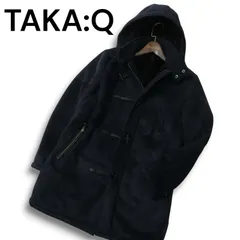 TAKA:Q タカキュー 秋冬★ 裏ボア ウールライク ダッフル コート Sz.M メンズ 紺 ネイビー