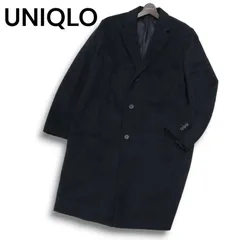 UNIQLO ユニクロ 秋冬★ ウール カシミヤ チェスターコート Sz.XL メンズ 紺 ネイビー 大きいサイズ