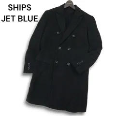 SHIPS JET BLUE シップス 秋冬★ ウール ダブル チェスター コート Sz.M メンズ 黒