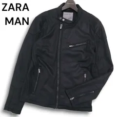 ZARA MAN ザラ マン 秋冬 コーティング加工★ ライダース ジャケット ブルゾン Sz.M メンズ 黒