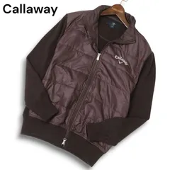 Callaway キャロウェイ ゴルフ 秋冬 ウール混★ ロゴ刺繍 ニット 切替 中綿 ブルゾン ジャケット Sz.M メンズ