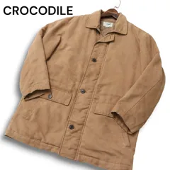 CROCODILE クロコダイル 秋冬 中綿 ライナー★ ロゴ刺繍 フェイク スウェード ステンカラー コート Sz.M メンズ
