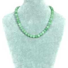 シンプルストーンネックレス カラージェード(ヒスイカラー・染め)【丸玉】8mm【天然石 ビーズ パワーストーン】