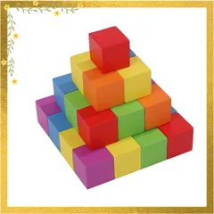 【迅速発送】ピュアシーク ブロック 30個セット 木製 積み木 玩具 算数 図形 立方体 おもちゃ (カラフル 3ｃｍ×3ｃｍ) 1