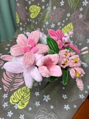 モールフラワー 11本 セット まとめて 枯れない花 韓国風 材料 ピンク系 ハンドメイド