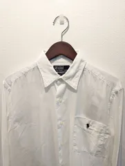 美品　90's　Polo by Ralph Lauren　ポロバイラルフローレン　シャツ　WARWICK　白　ホワイト　レギュラーカラー　コットン　ポニー刺繍