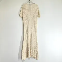 フリー アイボリー ニット ロング丈ワンピース