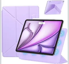 ★SANDUODD iPad Air 11インチ ケース M2/M3 (2024/2025、第6/7世代)/iPad Air 第5/4世代 (2022/2020)/iPad pro 11インチ ケース(2018)専用 横置＆縦置 (ライトパープル)