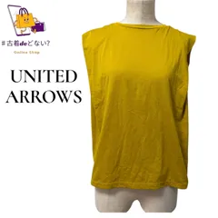 ユナイテッドアローズ UNITED ARROWS マスタードイエロー ノースリーブ カットソー Tシャツ プルオーバー ポリエステル レーヨン