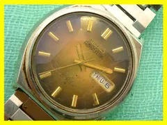 SEIKO セイコー 5アクタス/SS/23 JEWELS/23石/5面カットガラス ブラウンゴールド 文字盤 純正ベルト 自動巻き 当時物 オートマチック