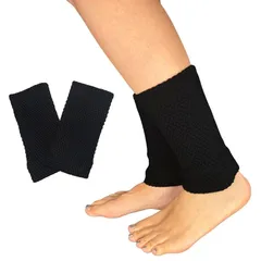 [NAKAMAJITA] シルク二重編み レッグウォーマー ショート丈 ２足 (４枚セット) (2, ブラック)