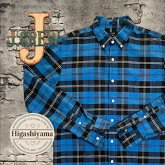 【J.CREW】90sライク オーバーサイズ　ゆったり華奢見え　青黒チェック 長袖BDシャツ Lサイズ 古着