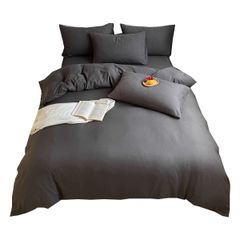 布団カバー シングル 3点セット 掛け布団カバー フラットシーツ 枕カバー マイクロファイバー リバーシブル仕様 オールシーズン対応 (杢グレー) R11342