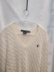 ラルフローレン Vネック ケーブルニット トップス 長袖 レディース L