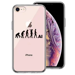 iPhone7 iPhone8 ケース クリア 進化論 ブラック スマホケース 側面ソフト 背面ハード ハイブリッド