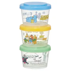 スケーター(Skater) 弁当箱 ランチボックス シール容器 保存容器 3個セット ジョイント式 食洗機対応 レンジ対応 日本製 セサミストリート POP SIJ3-A 1