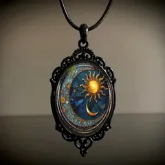 レトロ デザイン 太陽 三日月 ネックレス ゴシック アンティーク調 装飾 モダン サン ムーン 自然 スピリチュアル カジュアル ギフト ペア 贈り物 贈りもの 新品