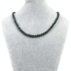 シンプルストーンネックレスモスアゲート【丸玉】6mm【天然石ビーズパワーストーン】