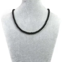 シンプルストーンネックレスオニキス【丸玉】6mm【天然石ビーズパワーストーン】