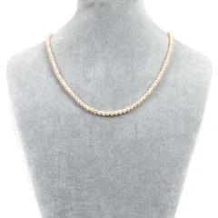 シンプルストーンネックレス淡水パール（シャンパンゴールド）【ポテト】4～5mm【天然石ビーズパワーストーン】