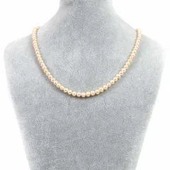 シンプルストーンネックレス淡水パール（シャンパンゴールド）【ポテト】6～7mm【天然石ビーズパワーストーン】