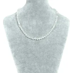 シンプルストーンネックレス ローズクォーツ【ダイヤカット】6mm【天然石 ビーズ パワーストーン】