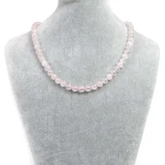 シンプルストーンネックレスローズクォーツオーラ【丸玉】8mm【天然石ビーズパワーストーン】