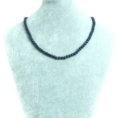 シンプルストーンネックレス サファイア【丸玉】5.5ｍｍ【天然石 ビーズ パワーストーン】