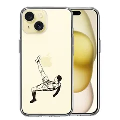 iPhone15 ケース クリア サッカー オーバーヘッドキック スマホケース 側面ソフト 背面ハード ハイブリッド