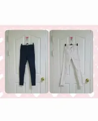新品 ハイウエスト スリムフィット 弱起毛 ネイビー スキニー + 白 スキニー 2枚