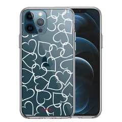 iPhone12Pro ケース クリア ハート ホワイト スマホケース 側面ソフト 背面ハード ハイブリッド