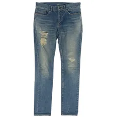 サンローラン SAINT LAURENT ロゴボタン デニムパンツ ダメージ スキニー ジーパン ボトムス パンツ コットン ポリウレタン ブルー メンズ 【中古】のサムネイル