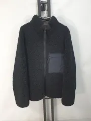 ユニクロ U フリース リバーシブル ウィンドブレーカー 両面 シープスキン ボアジャケット ブラック カーキ L