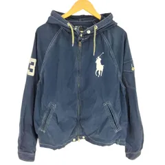 ポロバイラルフローレン Polo by RALPH LAUREN 90S ビックポニー 刺繍 ジップアップ クロップド フーデッド ジャケット 復刻TALON ZIP メンズ import：XL 