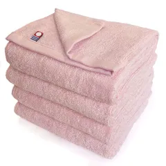 新品 今治タオル 業務用 フェイスタオル 4枚組 エムカラー 34x86cm エステサロン用 全100色 軽量薄手 (No.82 シェルピンク) mc-ft4