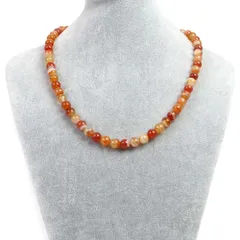 シンプルストーンネックレスサードオニキス【丸玉】8mm【天然石ビーズパワーストーン】