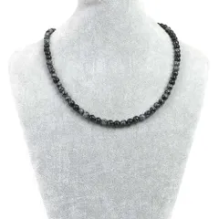 シンプルストーンネックレススノーフレークオブジディアン【丸玉】6mm【天然石ビーズパワーストーン】