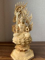 仏像 虚空蔵菩薩像 檜木 木彫 仏具 (約)高28cm×幅12cm×奥行12cm - メルカリ