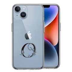 iPhone14 ケース クリア アルファベット 【O】 スマホケース 側面ソフト 背面ハード ハイブリッド 