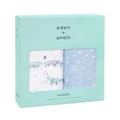 aden + anais エイデンアンドアネイ おくるみ スター 2枚セット 120×120cm モスリンコットン スワドル 新生児 出産祝い SWADABASWC20006J 0