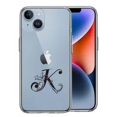 iPhone14 ケース クリア アルファベット 【K】 スマホケース 側面ソフト 背面ハード ハイブリッド 