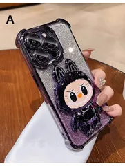 LABUBU 小さな怪獣 iPhone17Proケース  鏡付き iphoneケース 可愛い ハードケース スマホケース iphone15proケース iphone14ケース iPhone13ケース