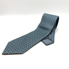 【 極美品 】HERMÈS　エルメス　メンズネクタイ　シルク　チェーン柄　グリーン