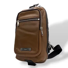 コーチ COACH レザー ボディバッグ ワンショルダー 斜め掛け 茶色 ブラウン シルバー金具 メンズ レディース U2