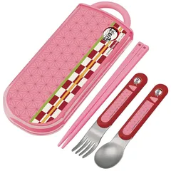 スケーター (skater) 子供用 抗菌 スライド トリオセット お弁当 箸 スプーン フォーク 鬼滅の刃 竈門禰豆子 女の子 日本製 TACC2AG-A 1
