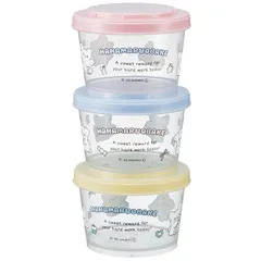 スケーター(Skater) 弁当箱 ランチボックス シール容器 保存容器 3個セット ジョイント式 食洗機対応 レンジ対応 日本製 サンリオ はなまるおばけ SIJ3-A 0