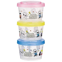 スケーター(Skater) 弁当箱 ランチボックス シール容器 保存容器 3個セット ジョイント式 食洗機対応 レンジ対応 日本製 スヌーピー PEANUTS 75th dancing SIJ3-A 1