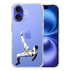 iPhone16 ケース クリア サッカー オーバーヘッドキック 2 スマホケース 側面ソフト 背面ハード ハイブリッド 